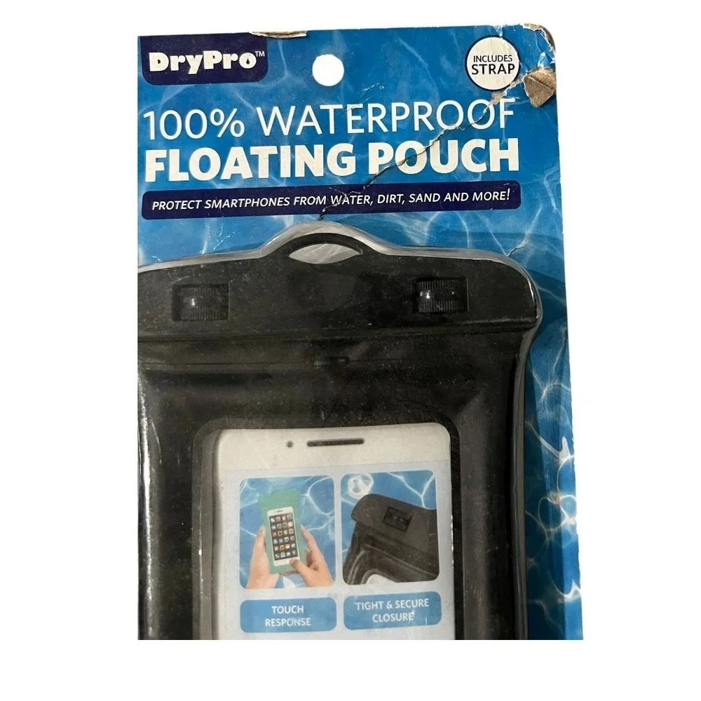 Lot of 3 DryPro Waterproof Floating phone pouch/case (2) Black (2) Blue - New
